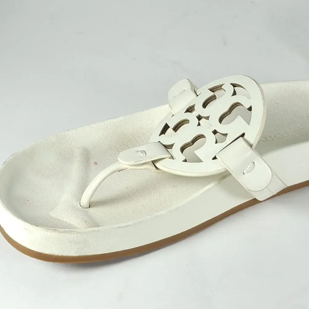 Tory Burch Miller Cloud Women's US5,5 New Ivory Leather Flat Thong Sandals